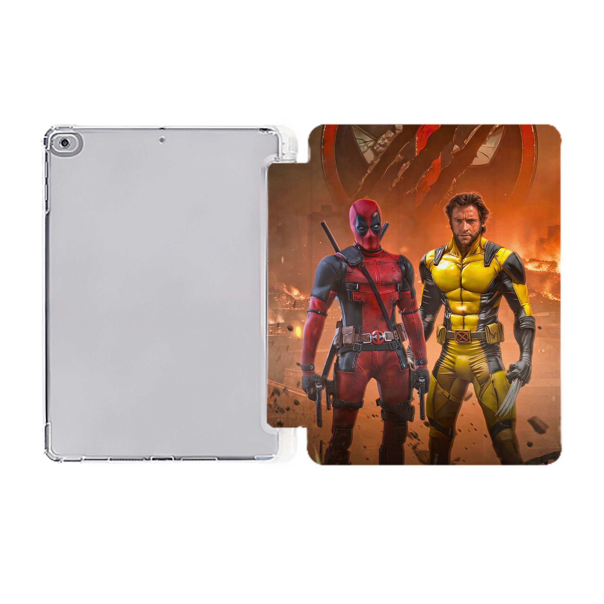 （画像用） Deadpool デッドプール IPad ケース ペン収納付き 三つ折りスタンド PUレザー×シリコン 対応機種9.5/10.5/10.9インチ